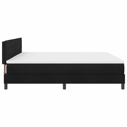 Box spring seng med madras med LED Sort 200 x 200 cm Stof