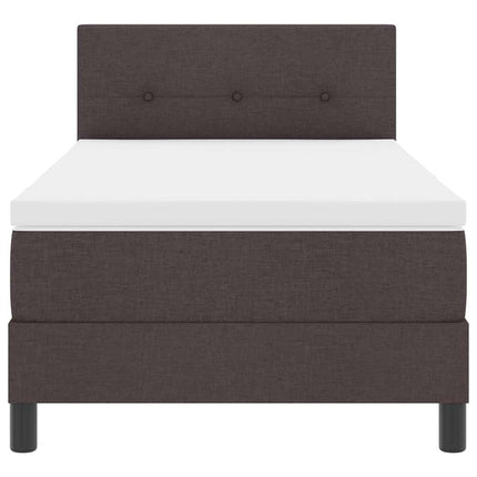 Box spring seng med LED-lysstrimler Mørk Brun 80 x 200 cm Stof