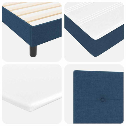 Box spring seng med pude med hovedgærde Blå 80 x 200 cm Stof