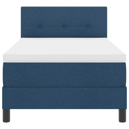 Box spring seng med pude med hovedgærde Blå 80 x 200 cm Stof