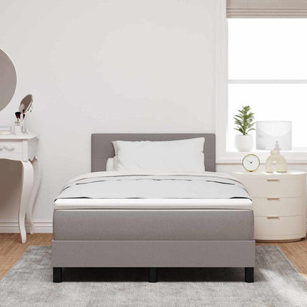 Box spring seng med LED-lysstrimler Gråbrun 120 x 190 cm Stof