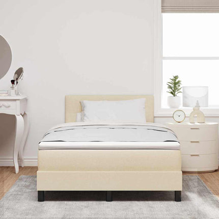 Box spring seng med LED-lysstrimler Creme 120 x 190 cm Stof