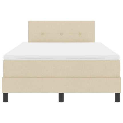 Box spring seng med LED-lysstrimler Creme 120 x 190 cm Stof
