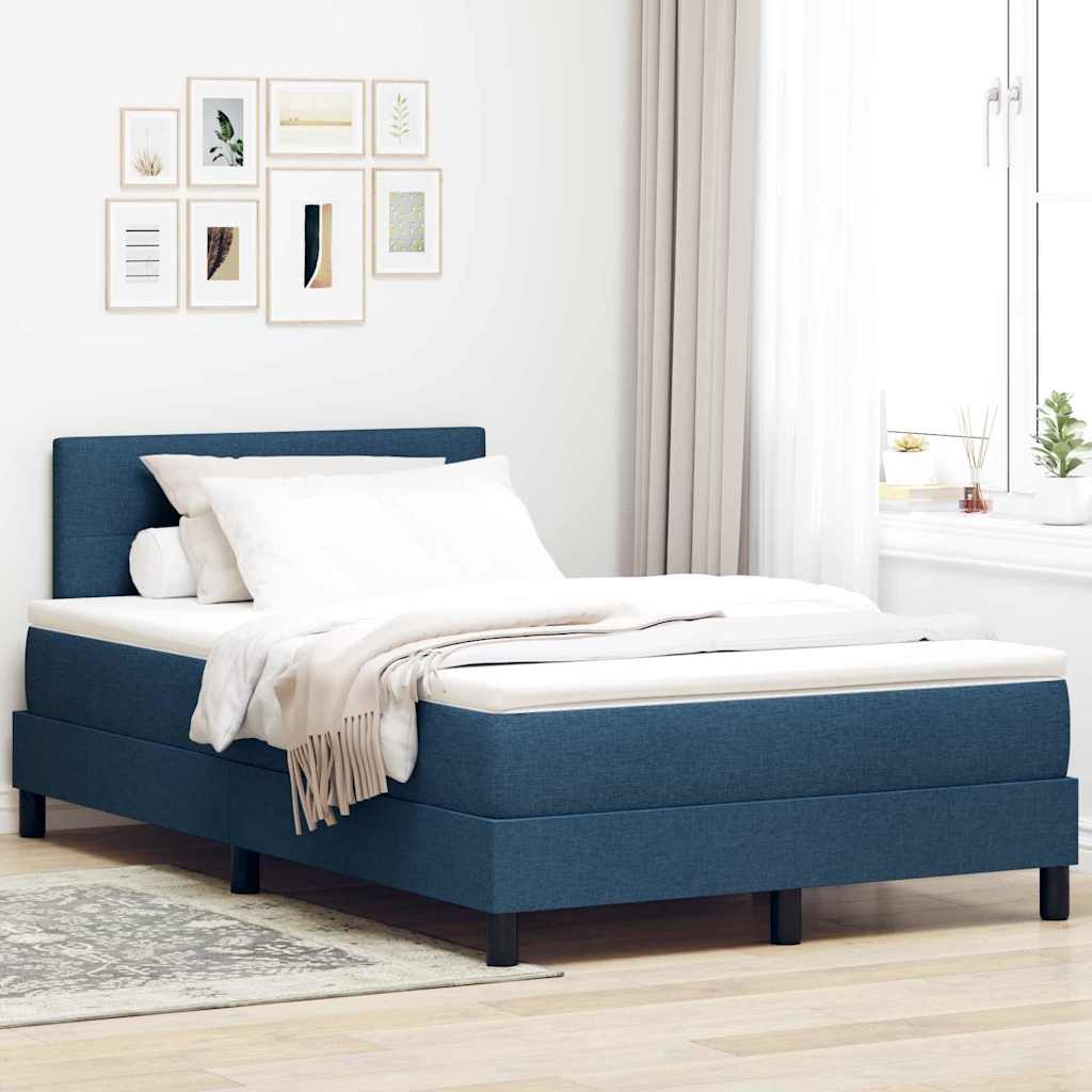 Box spring seng med LED-lysstrimler Bl 120 x 190 cm Stof