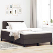 Box spring seng med madras med LED Mørk Brun 120 x 200 cm Stof