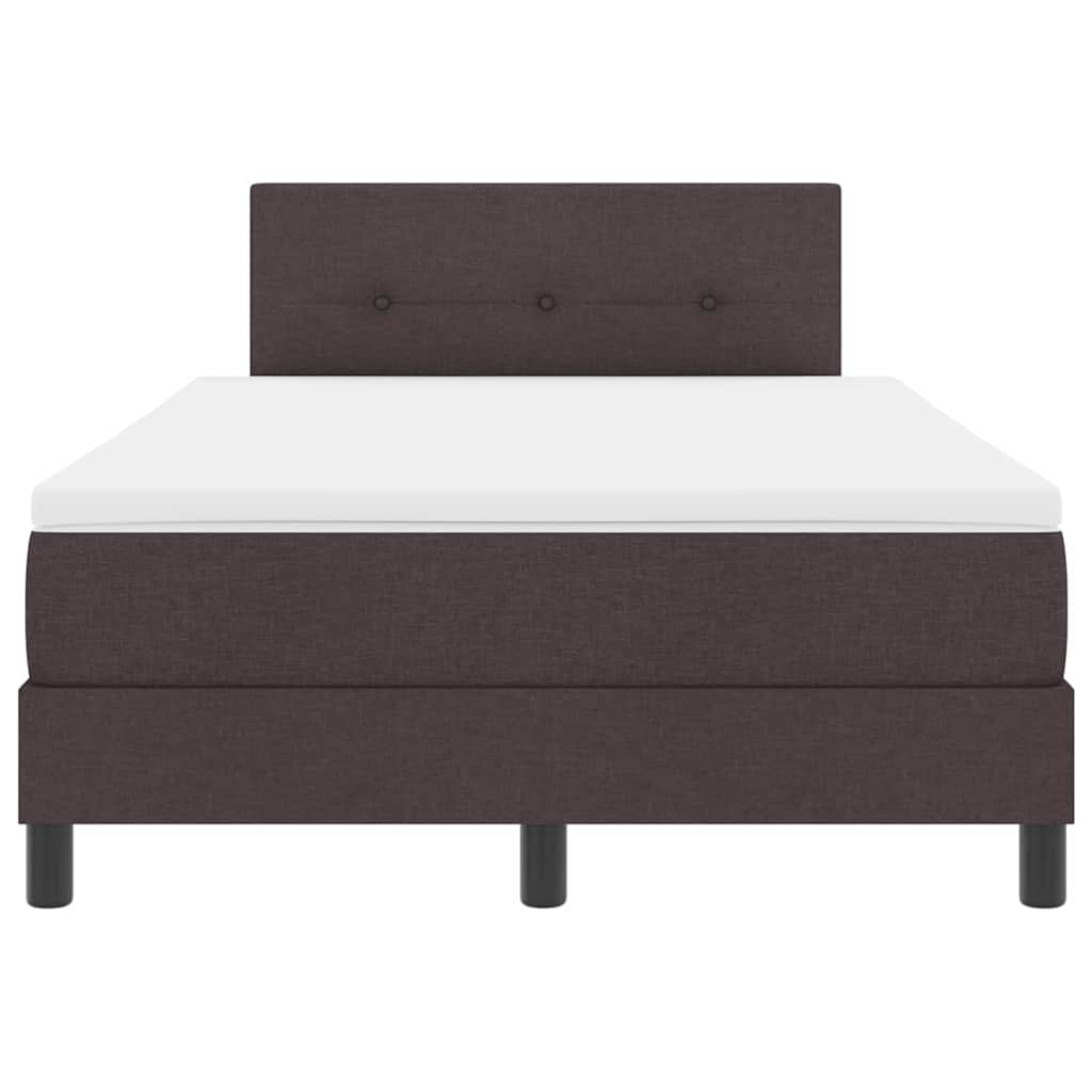 Box spring seng med madras med LED Mørk Brun 120 x 200 cm Stof