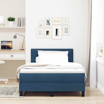 Box spring seng med pude med hovedgærde Blå 120 x 200 cm Stof