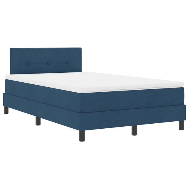 Box spring seng med pude med hovedgærde Blå 120 x 200 cm Stof