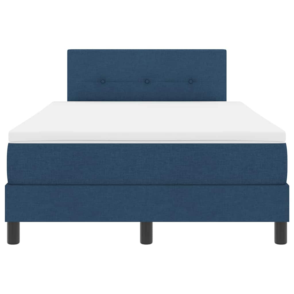 Box spring seng med madras med LED Blå 120 x 200 cm Stof