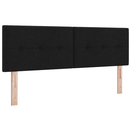 Box spring seng med LED-lysstrimler Sort 140 x 190 cm Stof