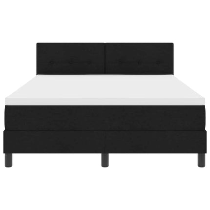 Box spring seng med LED-lysstrimler Sort 140 x 190 cm Stof