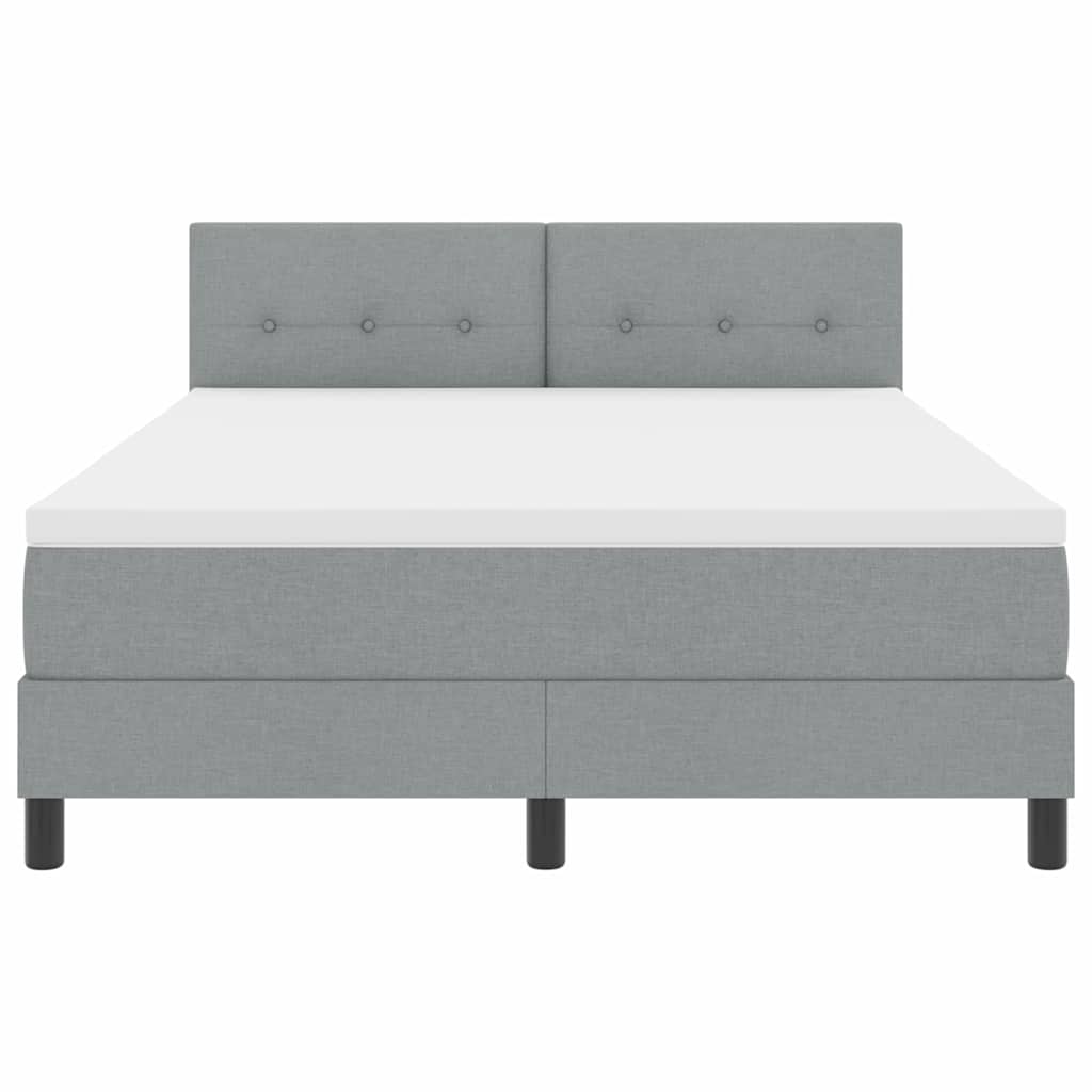 Box spring seng med madras med LED Lysegrå 140 x 200 cm Stof