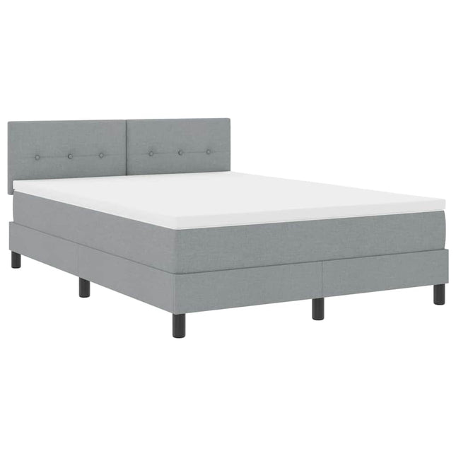 Box spring seng med pude Lysegrå 160 x 200 cm Stof