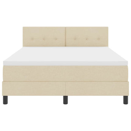 Box spring seng med LED-lysstrimler Creme 160 x 200 cm Stof