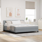 Box spring seng med madras med LED Lysegrå 180 x 200 cm Stof