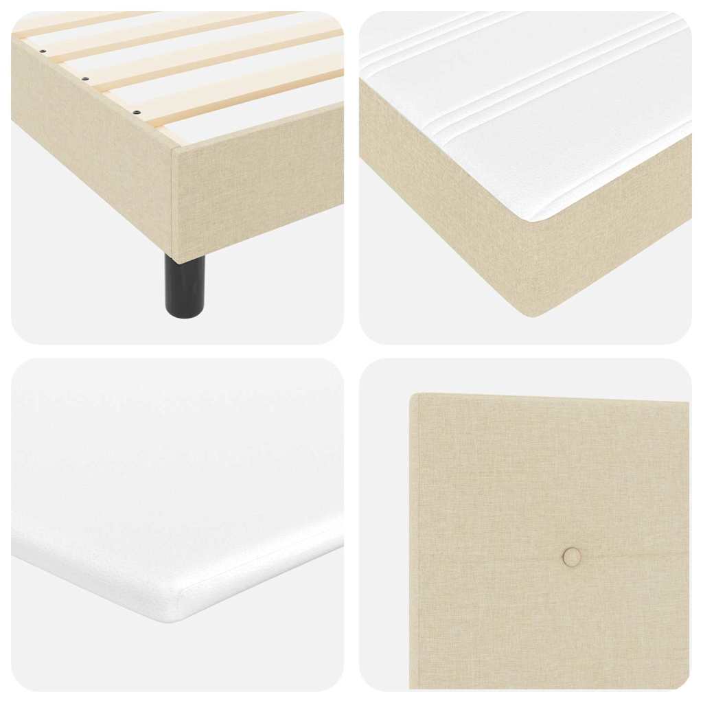 Box spring seng med madras med LED Creme 180 x 200 cm Stof