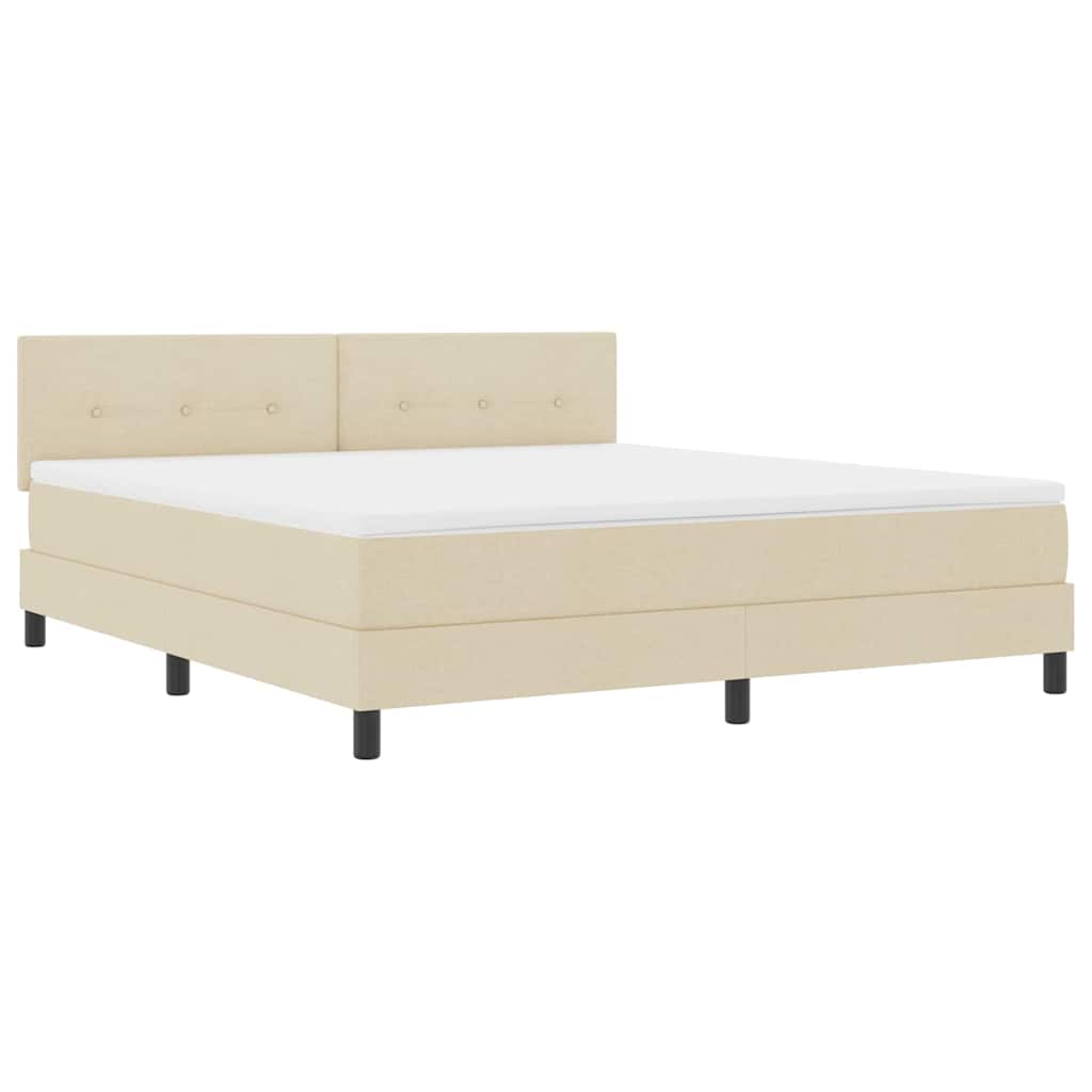 Box spring seng med madras med LED Creme 180 x 200 cm Stof