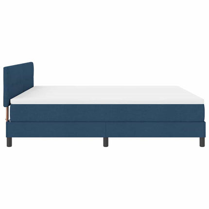 Box spring seng med LED-lysstrimler Blå 180 x 200 cm Stof