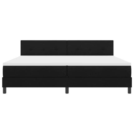 Box spring seng med LED-lysstrimler Sort 200 x 200 cm Stof