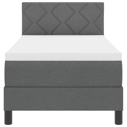 Box spring seng med pude Mørkegrå 80 x 200 cm Stof