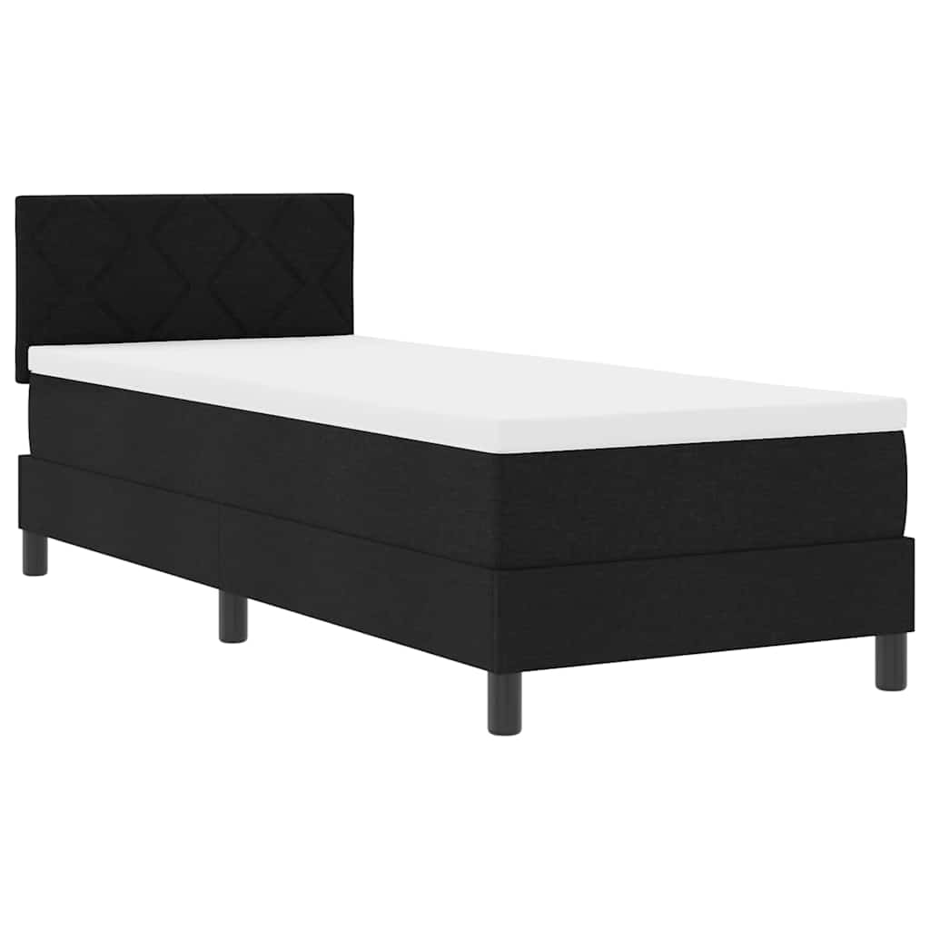 Box spring seng med madras med LED Sort 80 x 200 cm Stof