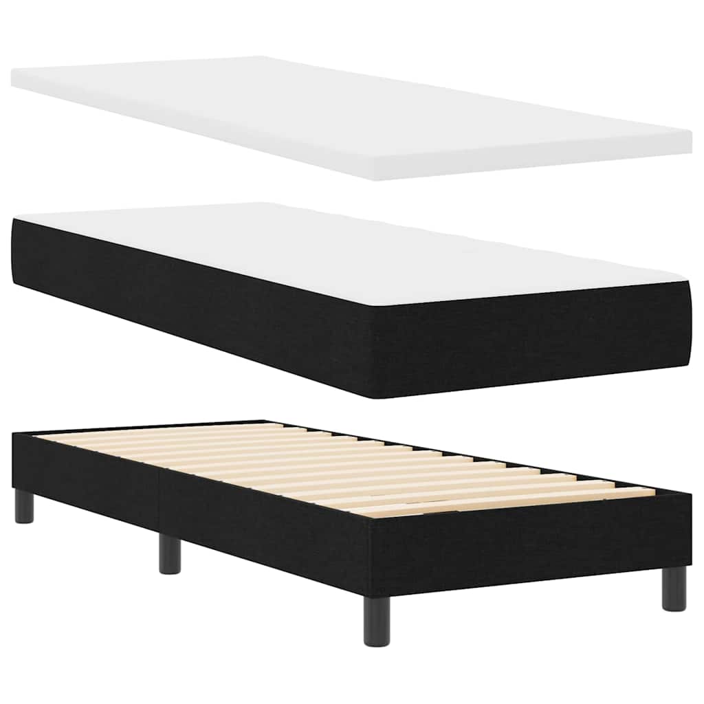 Box spring seng med madras med LED Sort 80 x 200 cm Stof