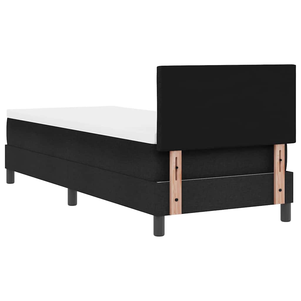 Box spring seng med madras med LED Sort 80 x 200 cm Stof