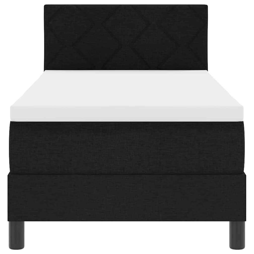 Box spring seng med madras med LED Sort 80 x 200 cm Stof
