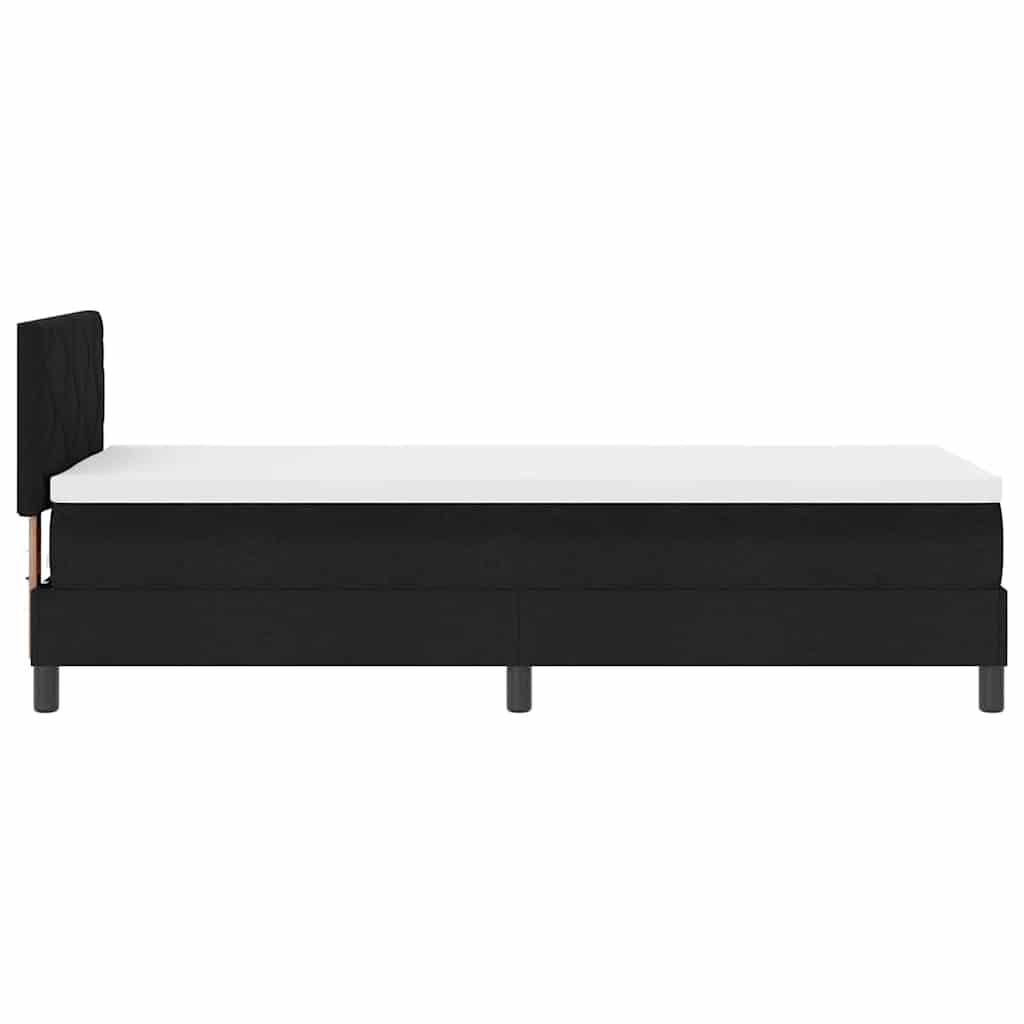 Box spring seng med madras med LED Sort 80 x 200 cm Stof