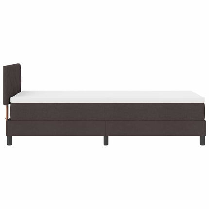Box spring seng med LED-lysstrimler Mørk Brun 80 x 200 cm Stof