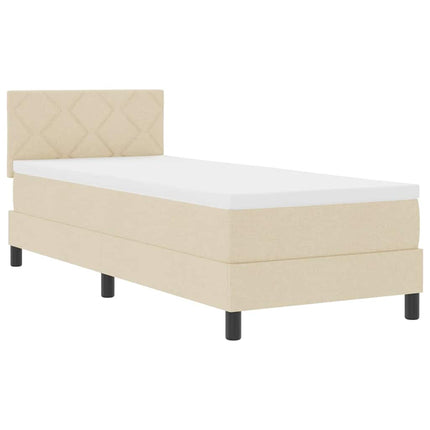 Box spring seng med LED-lysstrimler Creme 80 x 200 cm Stof