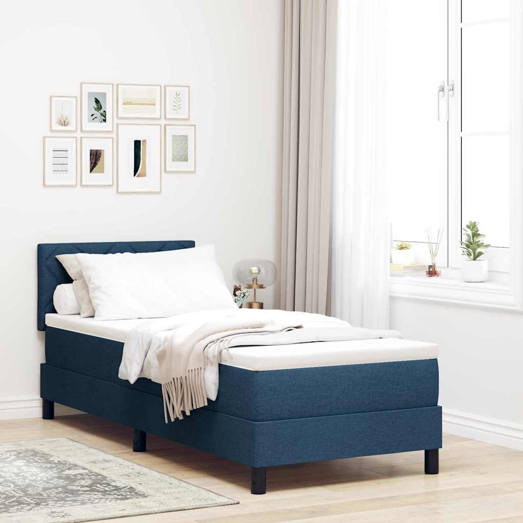 Box spring seng med LED-lysstrimler Bl 80 x 200 cm Stof