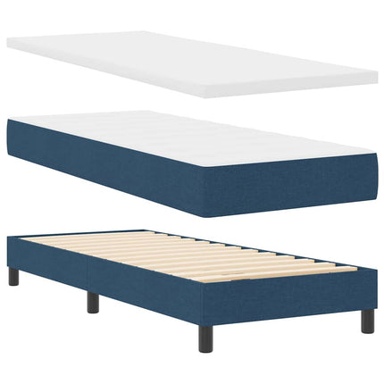 Box spring seng med LED-lysstrimler Blå 80 x 200 cm Stof