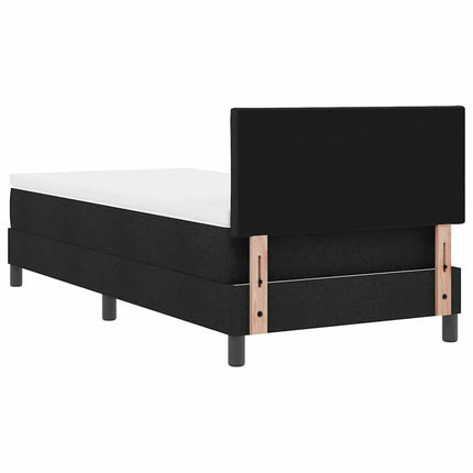 Box spring seng med pude med hovedgærde Sort 90 x 200 cm Stof