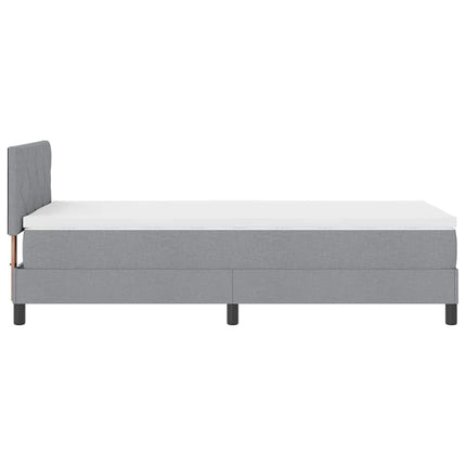 Box spring seng med LED-lysstrimler Lysegrå 100 x 200 cm Stof