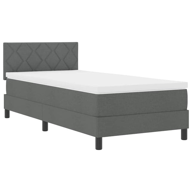 Box spring seng med pude Mørkegrå 100 x 200 cm Stof