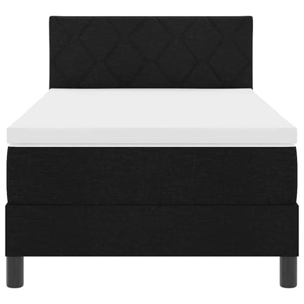 Box spring seng med pude med hovedgærde Sort 100 x 200 cm Stof