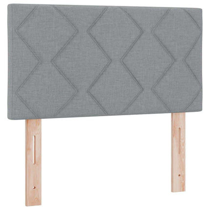Box spring seng med LED-lysstrimler Lysegrå 120 x 200 cm Stof