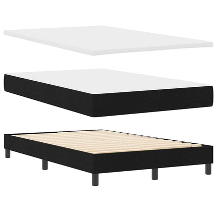 Box spring seng med LED-lysstrimler Sort 120 x 200 cm Stof