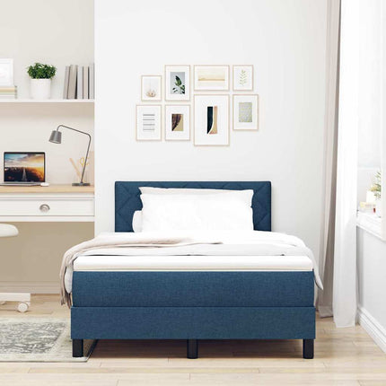 Box spring seng med pude med hovedgærde Blå 120 x 200 cm Stof