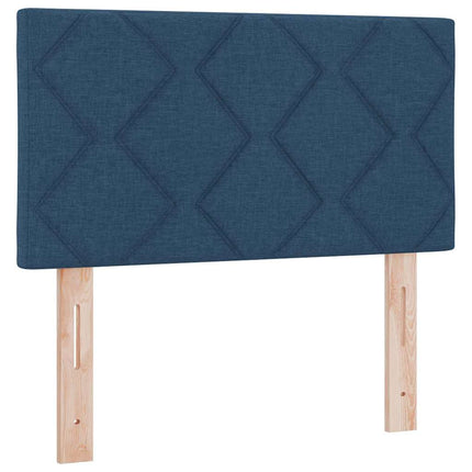 Box spring seng med pude med hovedgærde Blå 120 x 200 cm Stof