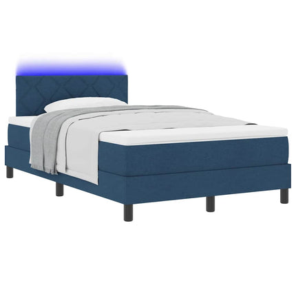 Box spring seng med pude med hovedgærde Blå 120 x 200 cm Stof