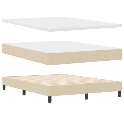 Box spring seng med pude med hovedgærde Creme 160 x 200 cm Stof
