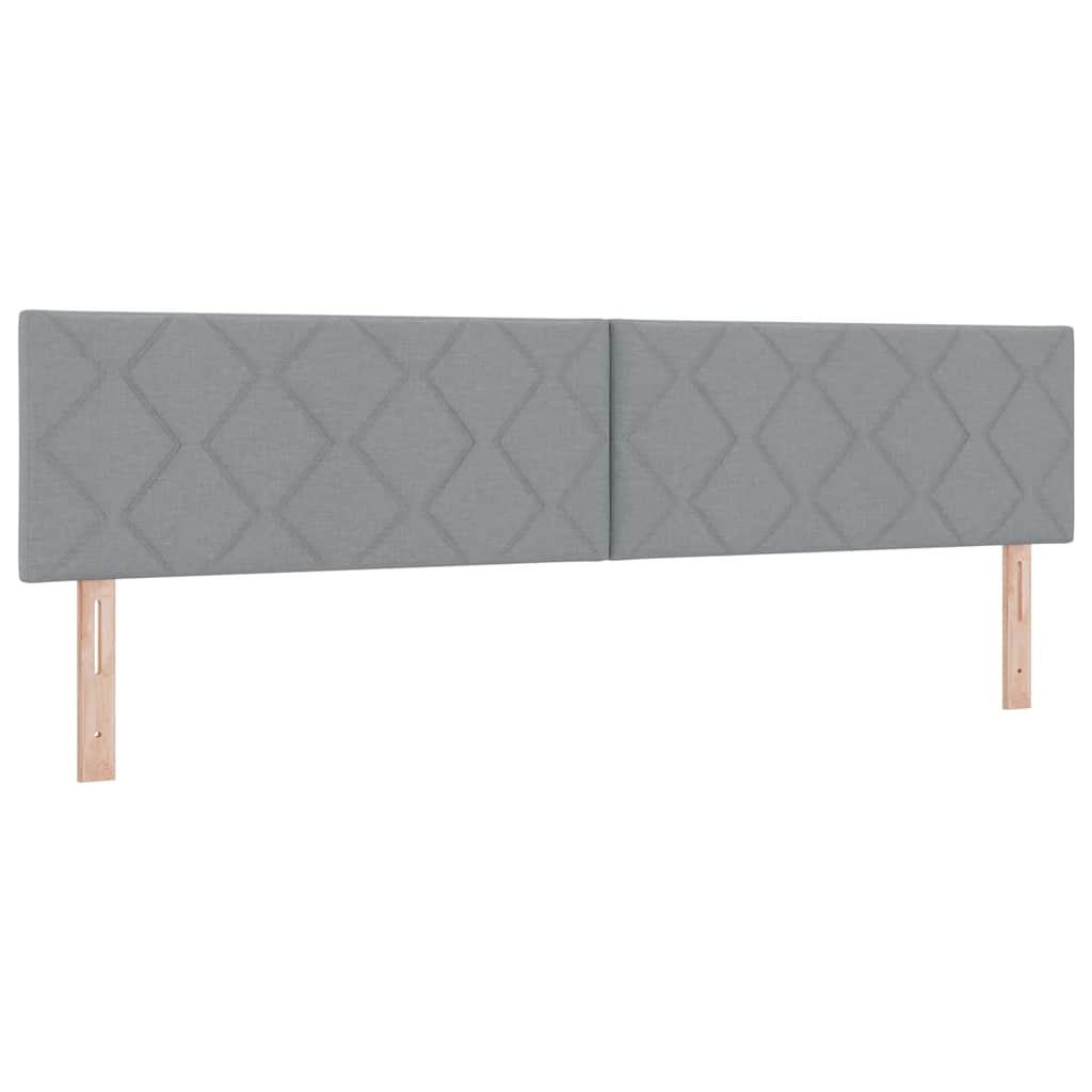 Box spring seng med madras med LED Lysegrå 200 x 200 cm Stof