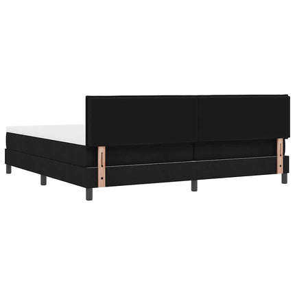 Box spring seng med madras med LED Sort 200 x 200 cm Stof