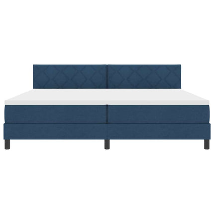 Box spring seng med pude med hovedgærde Blå 200 x 200 cm Stof