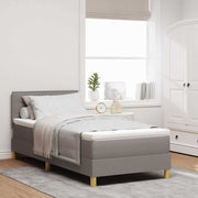 LED Box Spring Bed med LED-lysstrimler Gråbrun 80 x 200 cm Stof