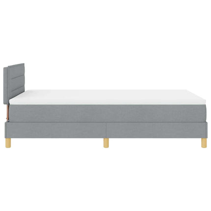 LED Box Spring Bed med hovedgærde Lysegrå 120 x 190 cm Stof