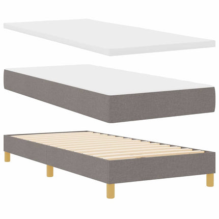 LED Box Spring Bed med hovedgærde Gråbrun 80 x 200 cm Stof