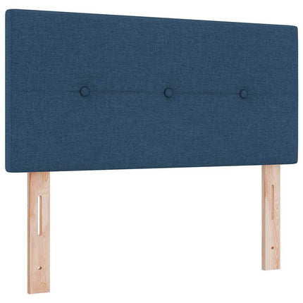 LED Box Spring Bed med pude med hovedgærde Blå 80 x 200 cm Stof